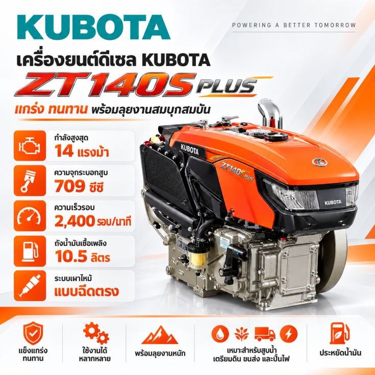 เครื่องยนต์ดีเซล KUBOTA ZT140S PLUS1